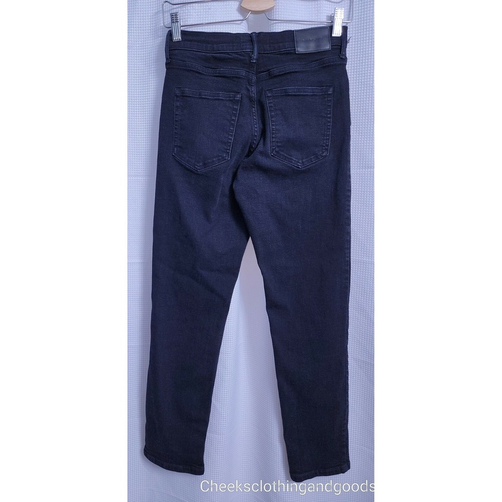 Everlane High Rise Slim Straight Cigarette Black Button Fly Jeans Women's 28 Reg - Picture 3 of 7